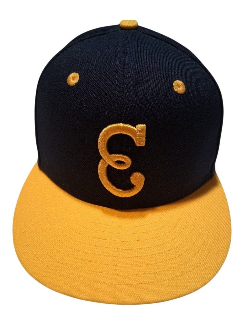 Ebbets Field Flannels Newark Eagles Fit Hat Navy Yellow 7 1/8 Vintage Baseball